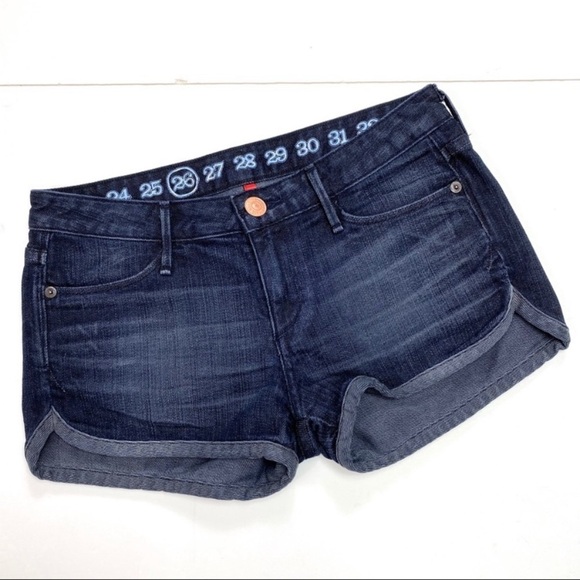 NWOT Earnest Sewn Denim Shorts Dark Indigo - Picture 7 of 8